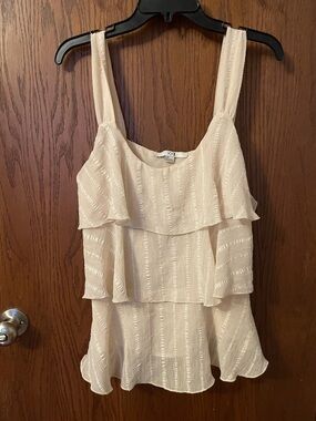 Forever 21 Cream Layered Ruffle Camisole